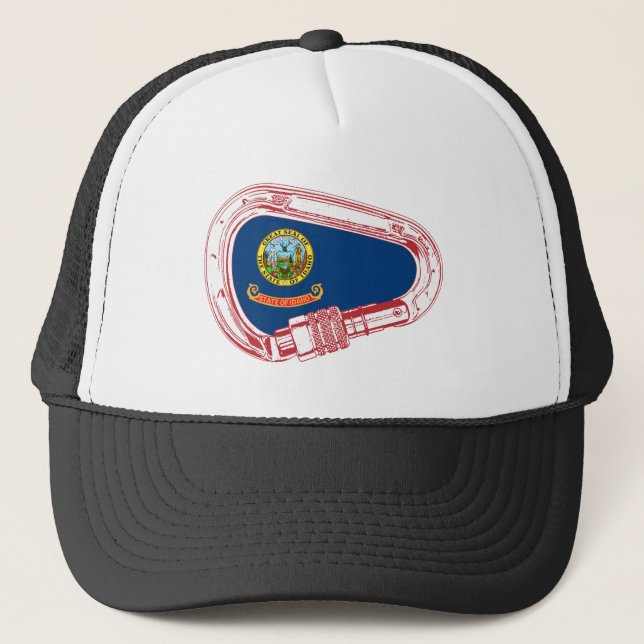Idaho Flag Klettersteig Carabiner Truckerkappe (Vorderseite)