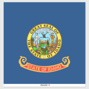 Idaho-Flagge: der Edelstein-Staat, America Mountai Aufkleber