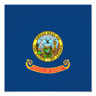 Idaho-Flagge: der Edelstein-Staat, Amerika Mountai Fotodruck
