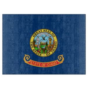 Idaho-Flagge: der Edelstein-Staat, Amerika Mountai Schneidebrett