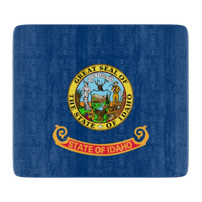 Idaho-Flagge: der Edelsteinstaat, Amerika Mountain Schneidebrett (Vorderseite)