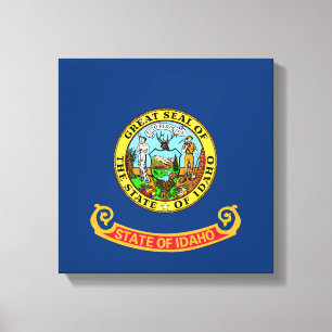 Idaho-Flagge: der Edelsteinstaat, Amerikas Mountai Leinwanddruck