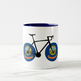 Idaho-Flagge-Radsport Zweifarbige Tasse