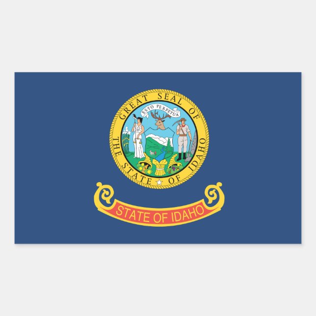 Idaho-Flagge Rechteckiger Aufkleber (Vorderseite)