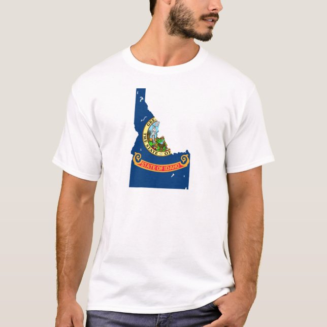 Idaho-Flaggen-Karte T-Shirt (Vorderseite)