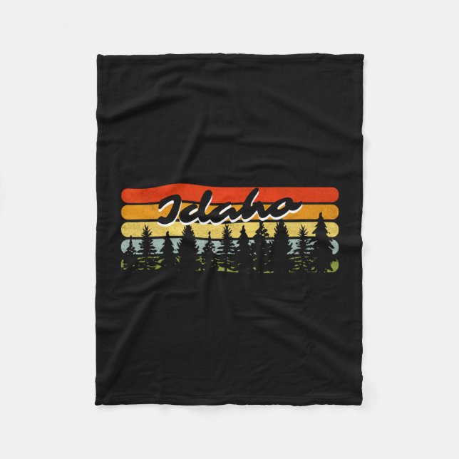 Idaho Forest Sunset Trees Cabin Theme Souvenir  Fleecedecke (Vorderseite)