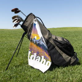 Idaho-Form mit Berg und Wildblumen Golfhandtuch
