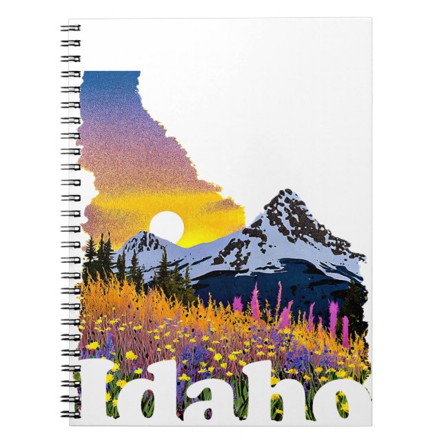 Idaho-Form mit Berg und Wildblumen Notizblock (Vorderseite)