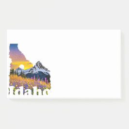 Idaho-Form mit Berg und Wildblumen Post-it Klebezettel