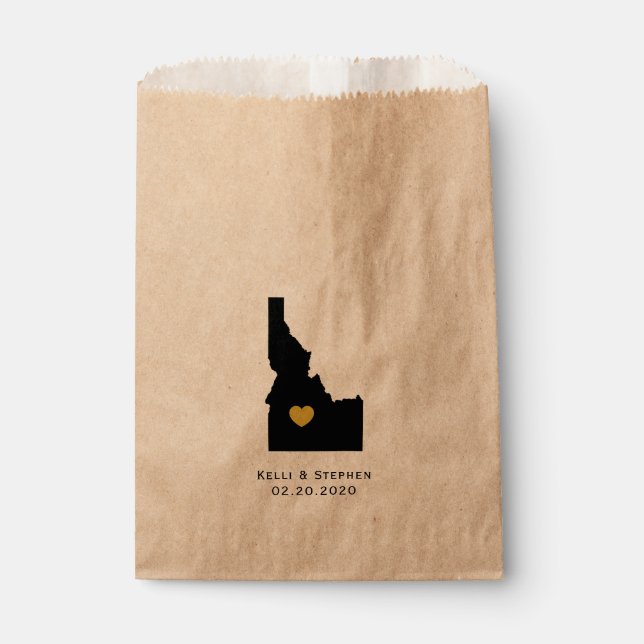 Idaho Gastgeschenk Hochzeit Leckerei Säcke, Gesche Geschenktütchen (Vorderseite)