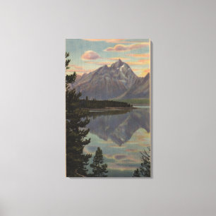 Idaho - großartige Teton Reflexion auf Jackson Se Leinwanddruck