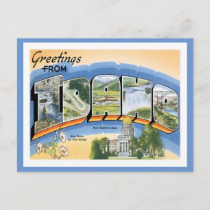 Idaho Grußworte von US-Staaten Postkarte