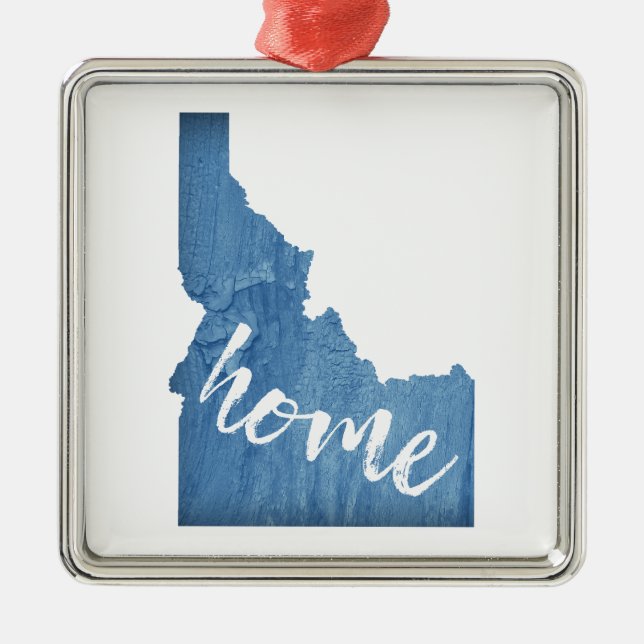 Idaho Home Wood Grain Ornament Aus Metall (Vorne)