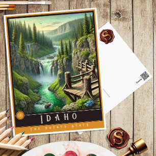  Idaho   Hyperrealistische Postkarte des Bundessta