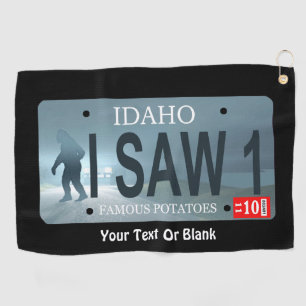 Idaho "I Saw 1" Sasquatch Lizenzschild Golfhandtuch