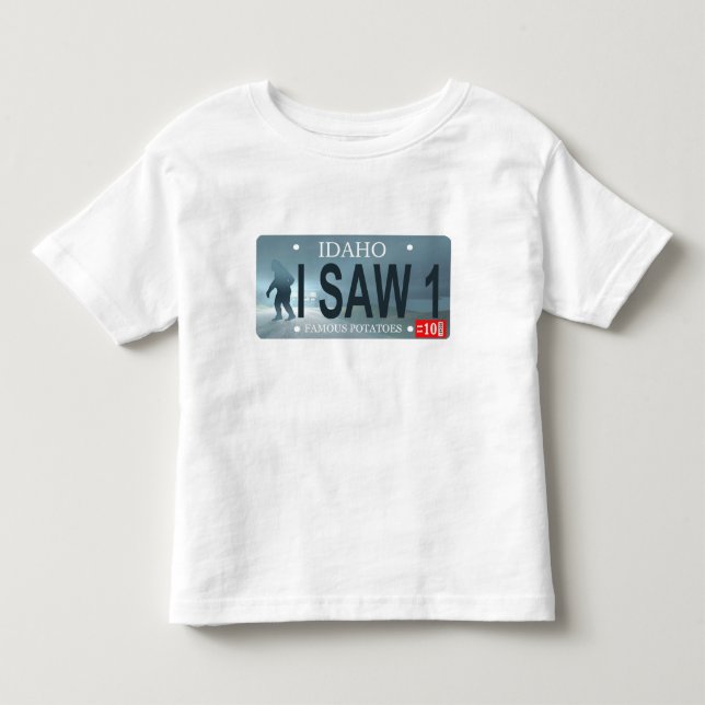 Idaho "I Saw 1" Sasquatch Lizenzschild Kleinkind T-shirt (Vorderseite)