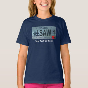 Idaho "Ich sah 1" Sasquatch Nummernschild T-Shirt