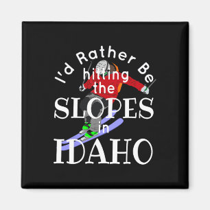 Idaho Ich wäre lieber auf den Pisten Funny Skiin Magnet
