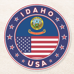 Idaho, Idaho USA, Idaho sticker Runder Pappuntersetzer