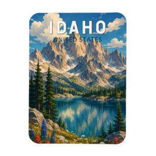Idaho Illustration Reise Kunst Vintage Magnet
