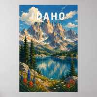 Idaho Illustration Reise Kunst Vintage