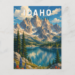 Idaho Illustration Reise Kunst Vintage Postkarte