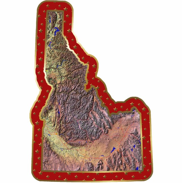 Idaho-Karten-Weihnachtsverzierung Fotoskulptur Ornament (Vorne)