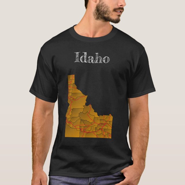 Idaho Landkreises & Highways T - Shirt (Vorderseite)