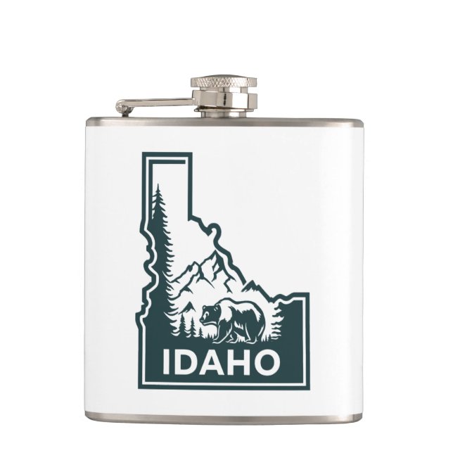 Idaho Map Bear Flachmann (Vorderseite)