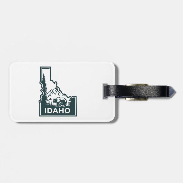 Idaho Map Bear Gepäckanhänger (Rückseite horizontal)