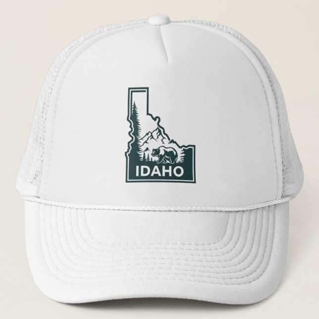 Idaho Map Bear Truckerkappe (Vorderseite)