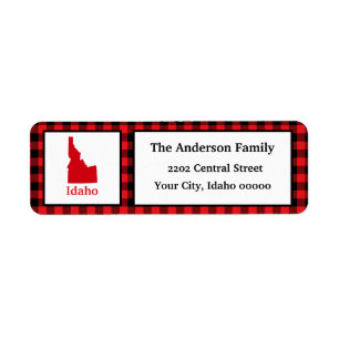 Idaho Map Buffalo Karierte Rücksendeadresse