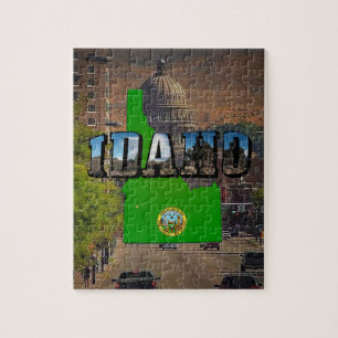 Idaho Map, Seal and Picture Text