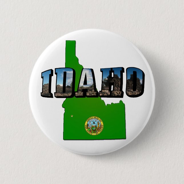 Idaho Map, Seal and Picture Text Button (Vorderseite)