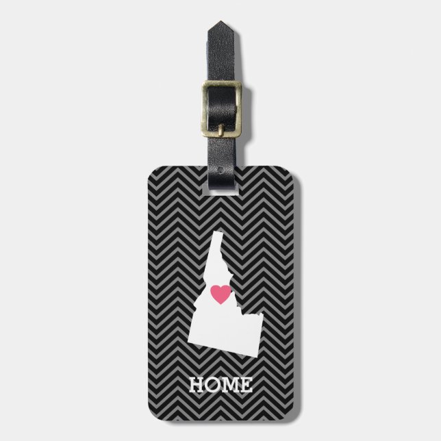 Idaho Map Zuhause Staat Liebe mit benutzerdefinier Gepäckanhänger (Vorderseite vertikal)