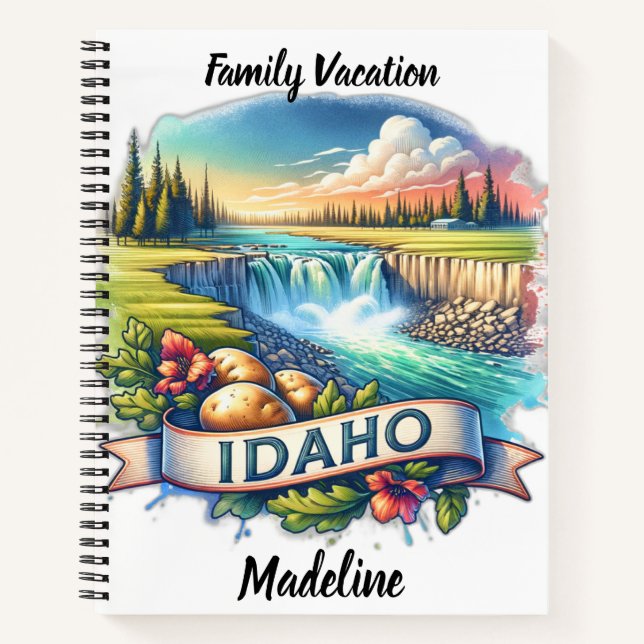 Idaho mit Wasserfällen Notizbuch (Vorderseite)
