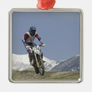Idaho, Motocross-Rennen, Motorradrennen Silbernes Ornament