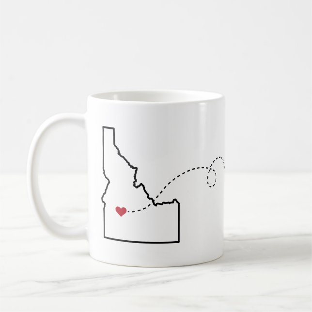 Idaho nach Maine - Heart2Heart Kaffeetasse (Links)
