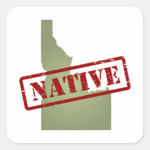 Idaho Native mit Idaho Karte Quadratischer Aufkleber