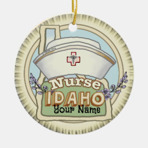 Idaho Nurse Keramik Ornament