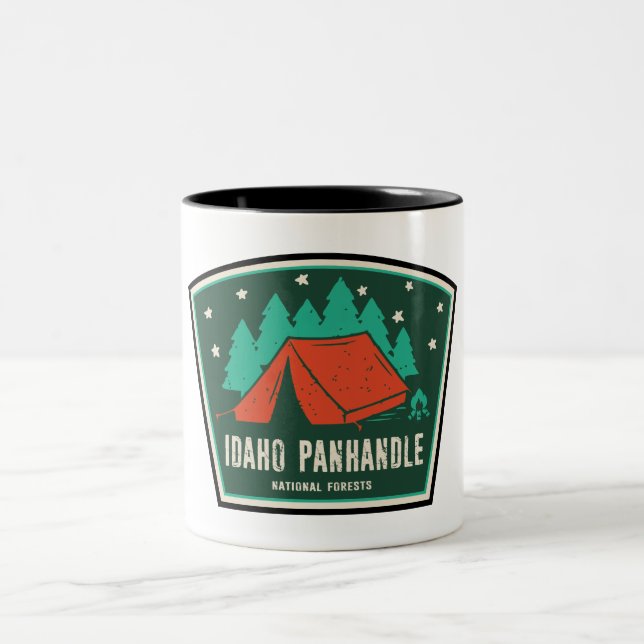 Idaho Panhandle National Forests Camping Zweifarbige Tasse (Mittel)