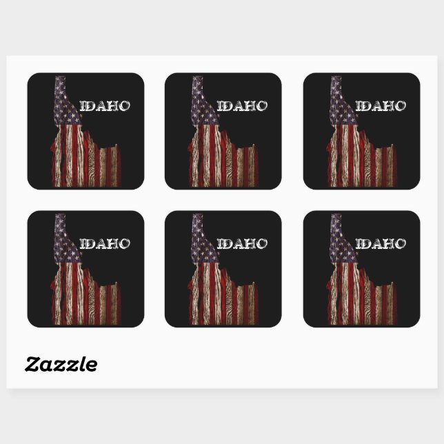 IDAHO PATRIOT BURNT HOLZ CLR QUADRATISCHER AUFKLEBER (Blatt)