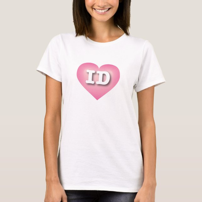 Idaho Pink Fade Heart - I Liebe ID T-Shirt (Vorderseite)