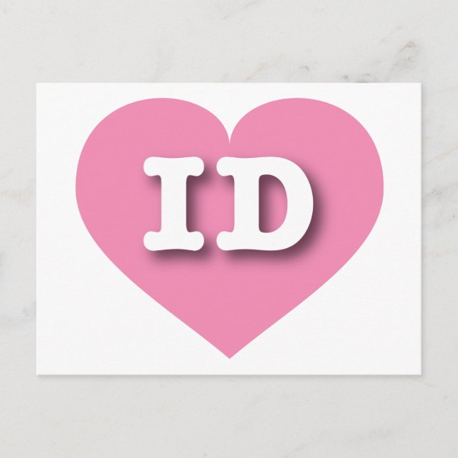 Idaho Pink Heart - I Liebe ID Postkarte (Vorderseite)