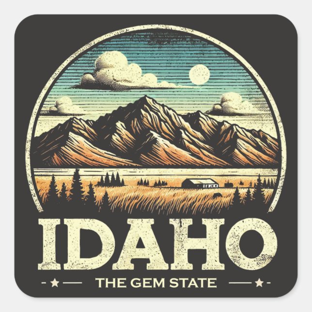 Idaho Quadratischer Aufkleber (Vorderseite)