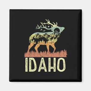 Idaho Retro Berg Vintage-Elch Wandern Männer Fraue Magnet