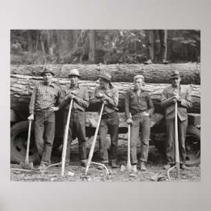 Idaho-Sägemühle Workers, 1939. Vintages Foto Poster