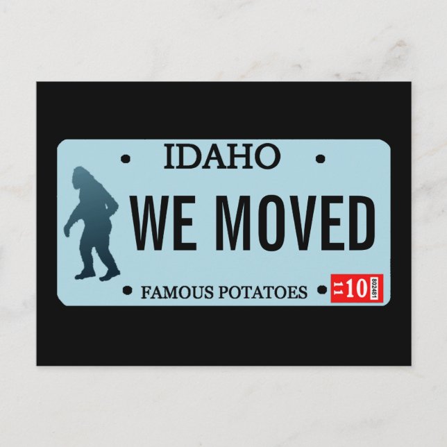Idaho Sasquatch Lizenzschild Ankündigungspostkarte (Vorderseite)