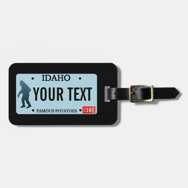 Idaho Sasquatch Lizenzschild Gepäckanhänger (Vorderseite horizontal)