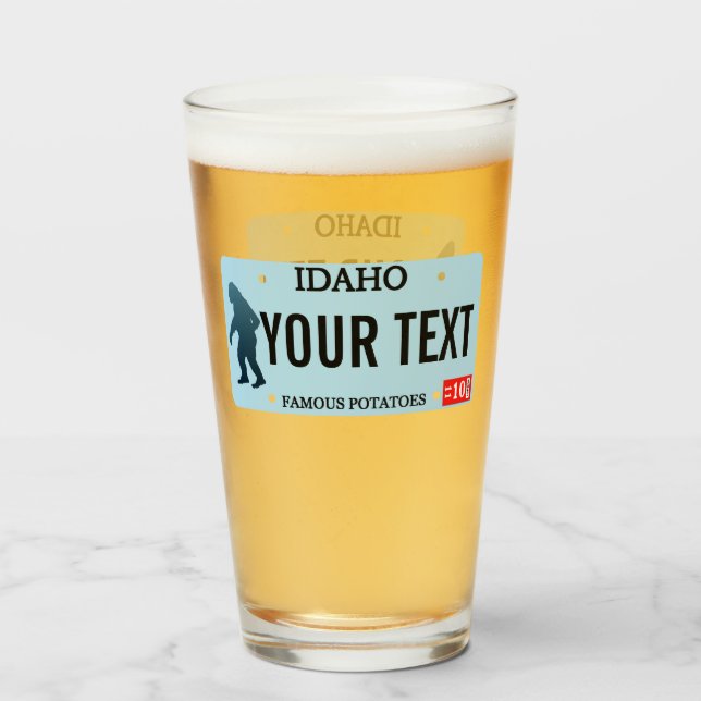 Idaho Sasquatch Lizenzschild Glas (Vorne (Gefüllt))